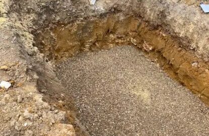 Terrassement pour mise en place d'un récupérateur d'eau pluvial et un puisard par Terra BTF-2