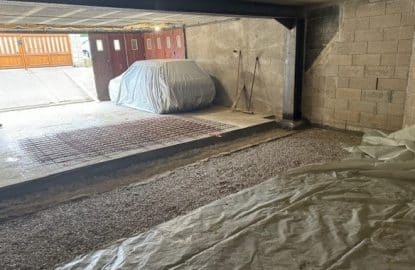 Dallage intérieur avec pompe béton pour un agrandissement de sous-sol