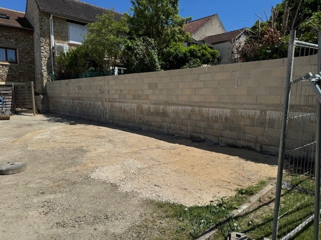 Création d'un mur de soutènement