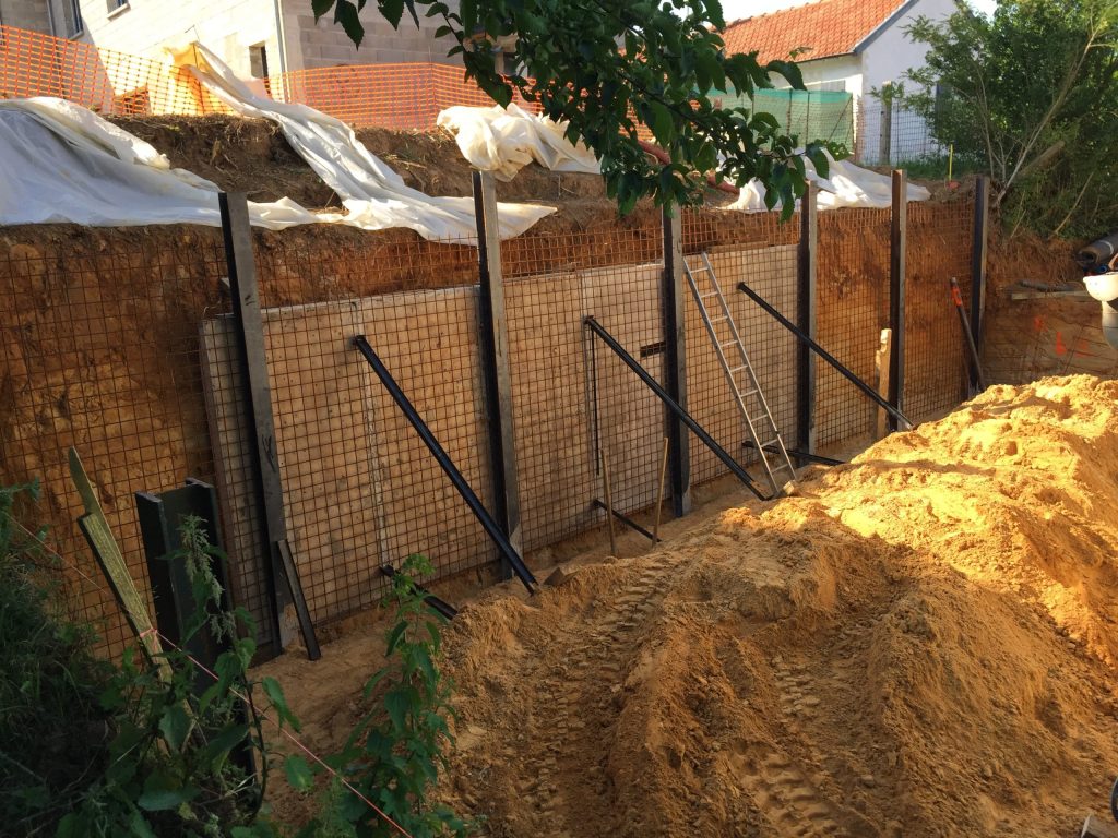 Réalisation d'un mur de soutènement