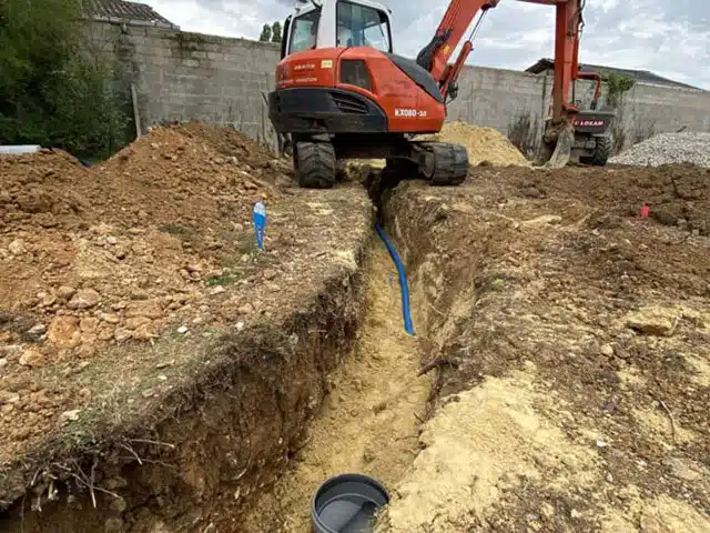 Assainissement avec la création d'une tranché technique